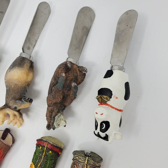 Mr Spreader set of 4 western resin cheese spreader knife set of 8 with Animal - Picture 8 of 9